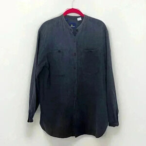 Vintage Lizsport Womens Small Shirt Button Down Pocket Long Sleeves